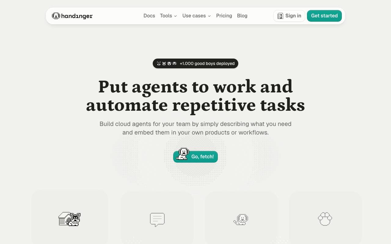 Handinger interface preview