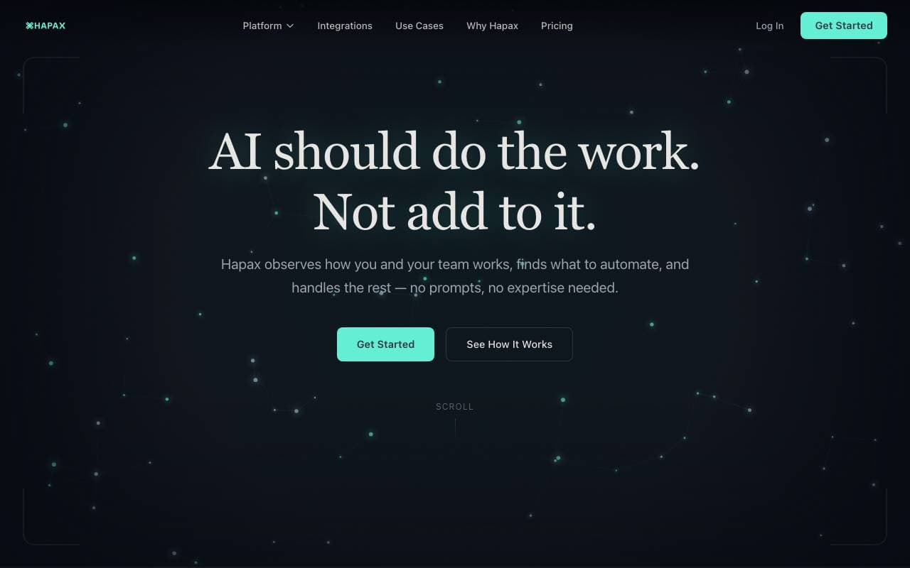 Hapax interface preview