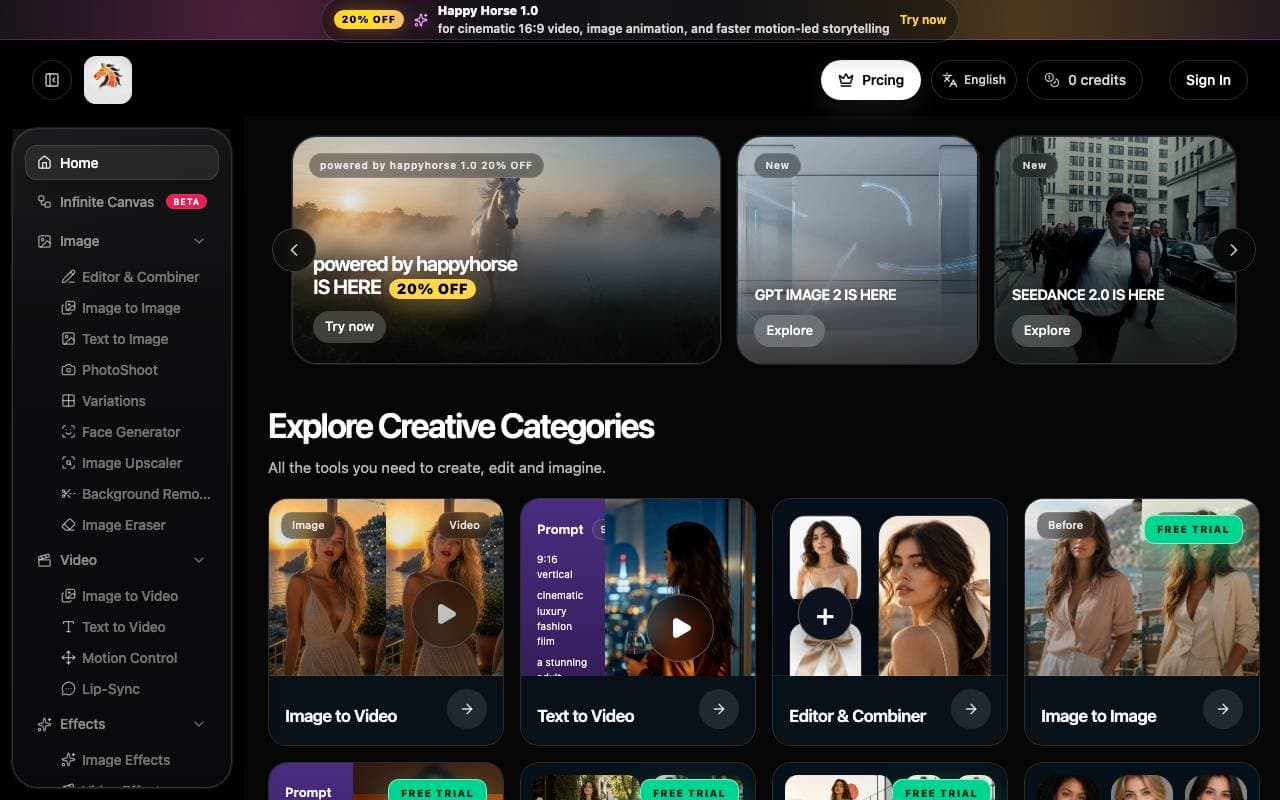 HappyHorse interface preview