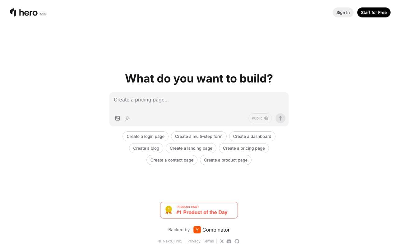 HeroUI interface preview