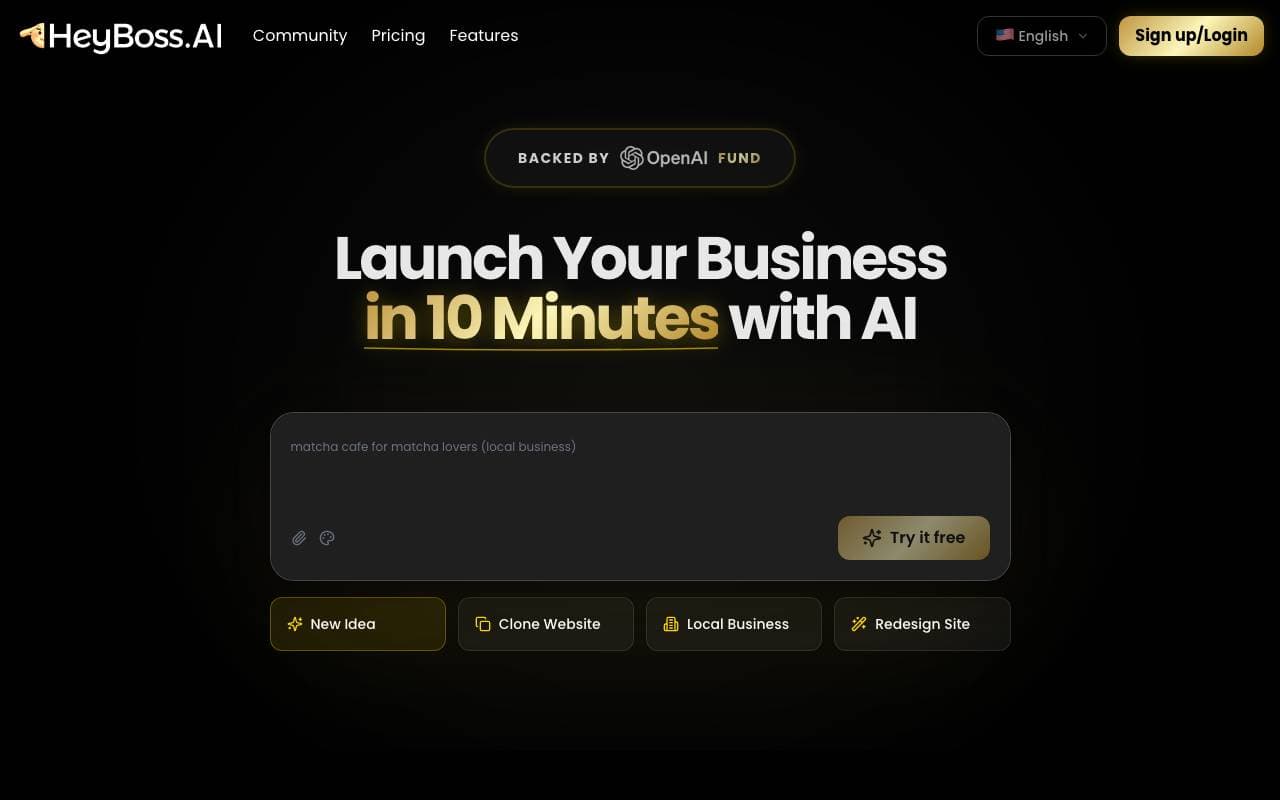 HeyBoss interface preview