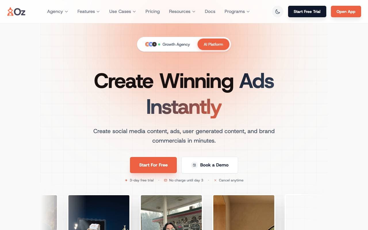 HeyOz interface preview