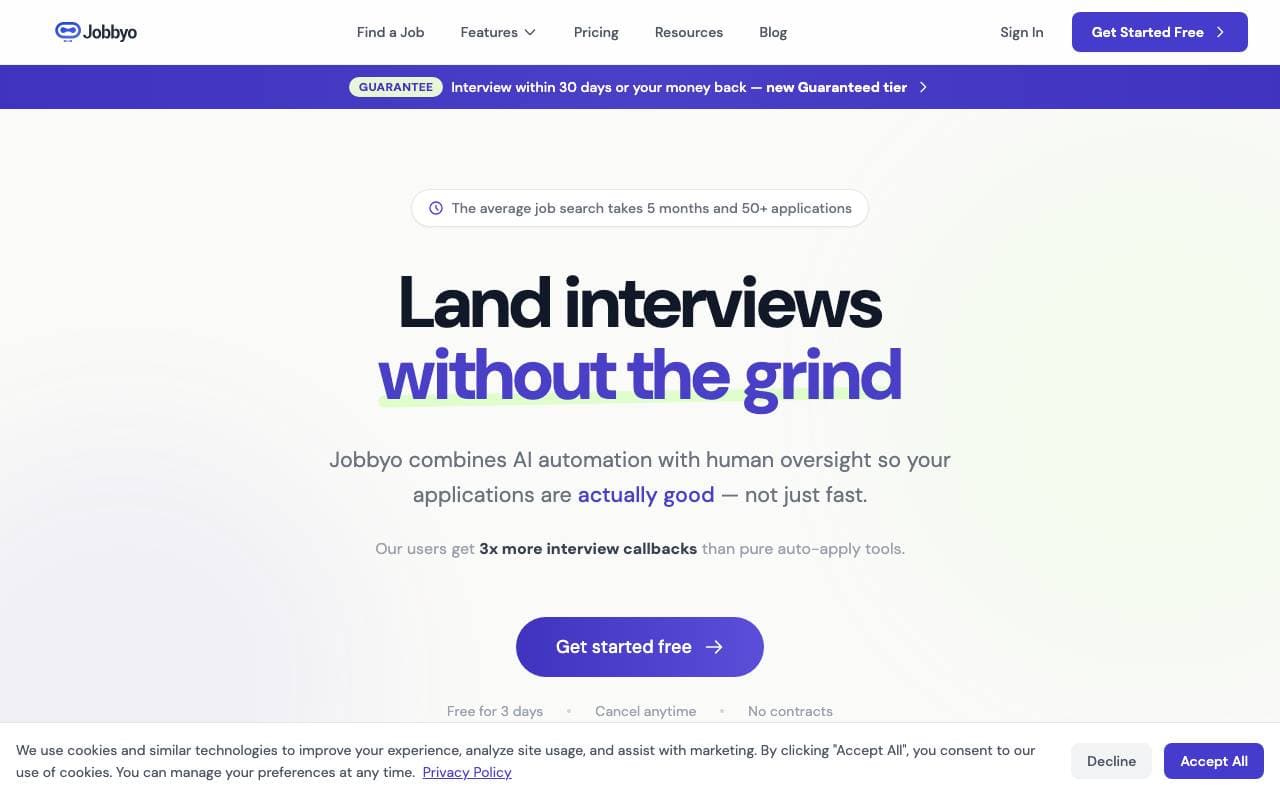Jobbyo interface preview
