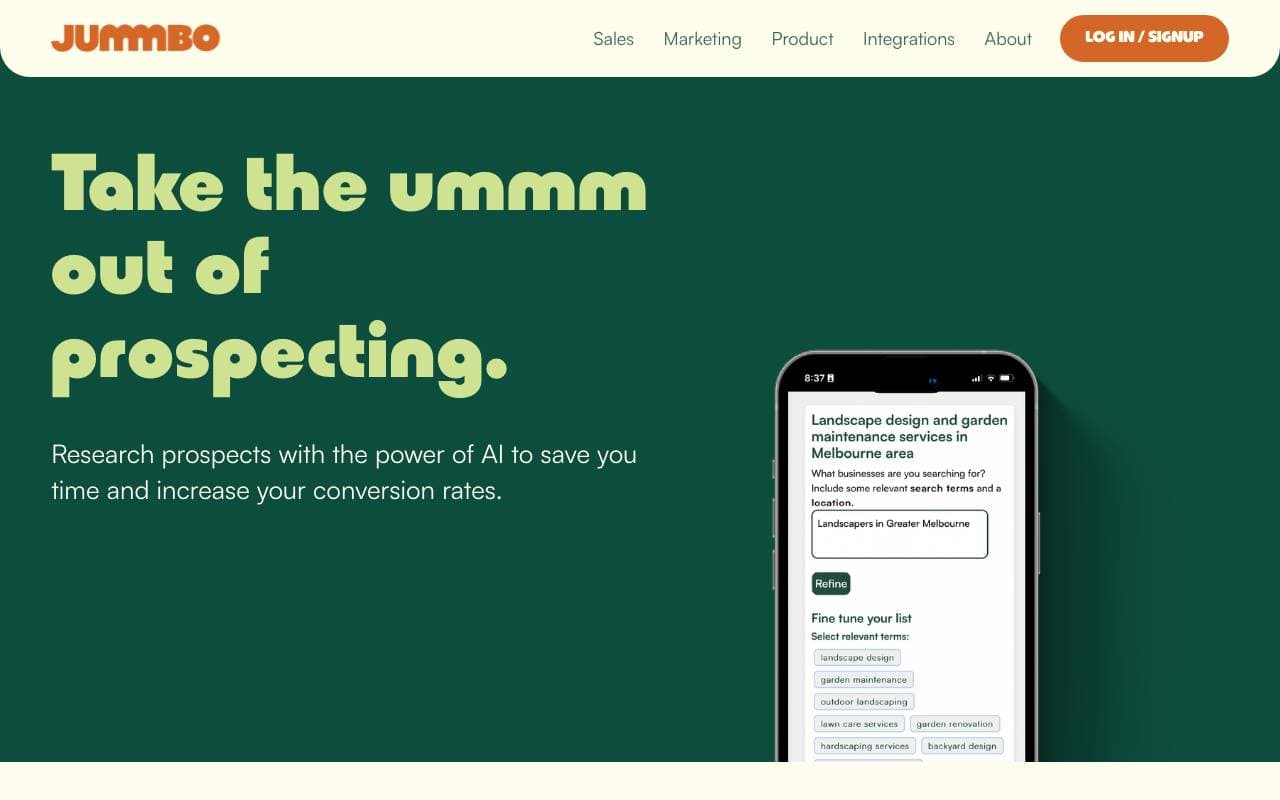 Jummbo interface preview