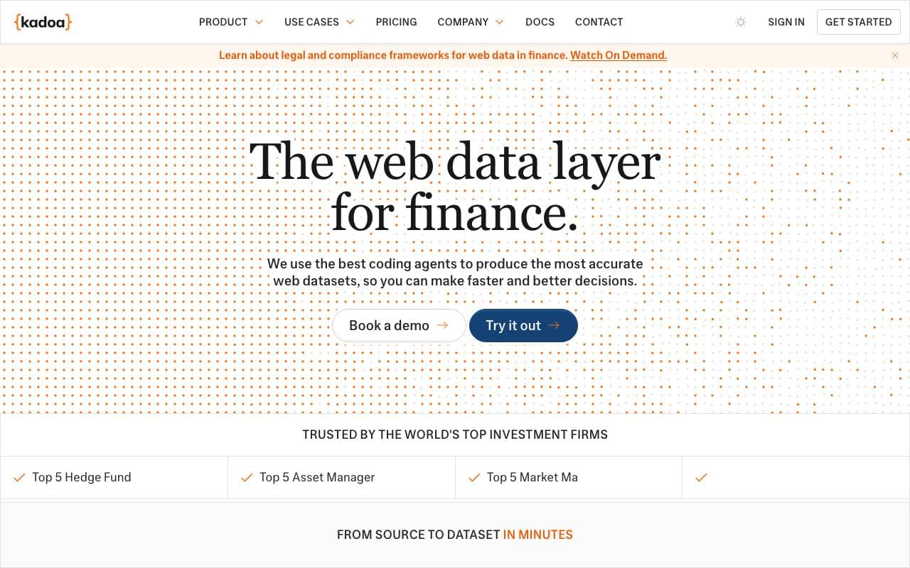Kadoa interface preview