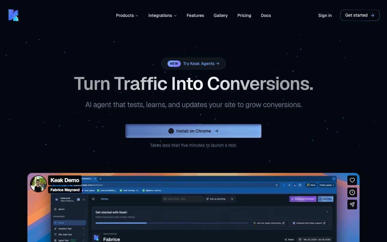 Keak interface preview