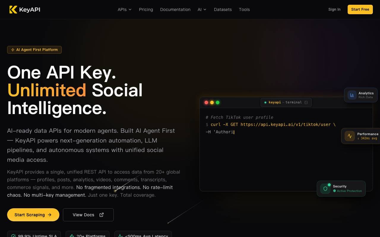 KeyAPI interface preview