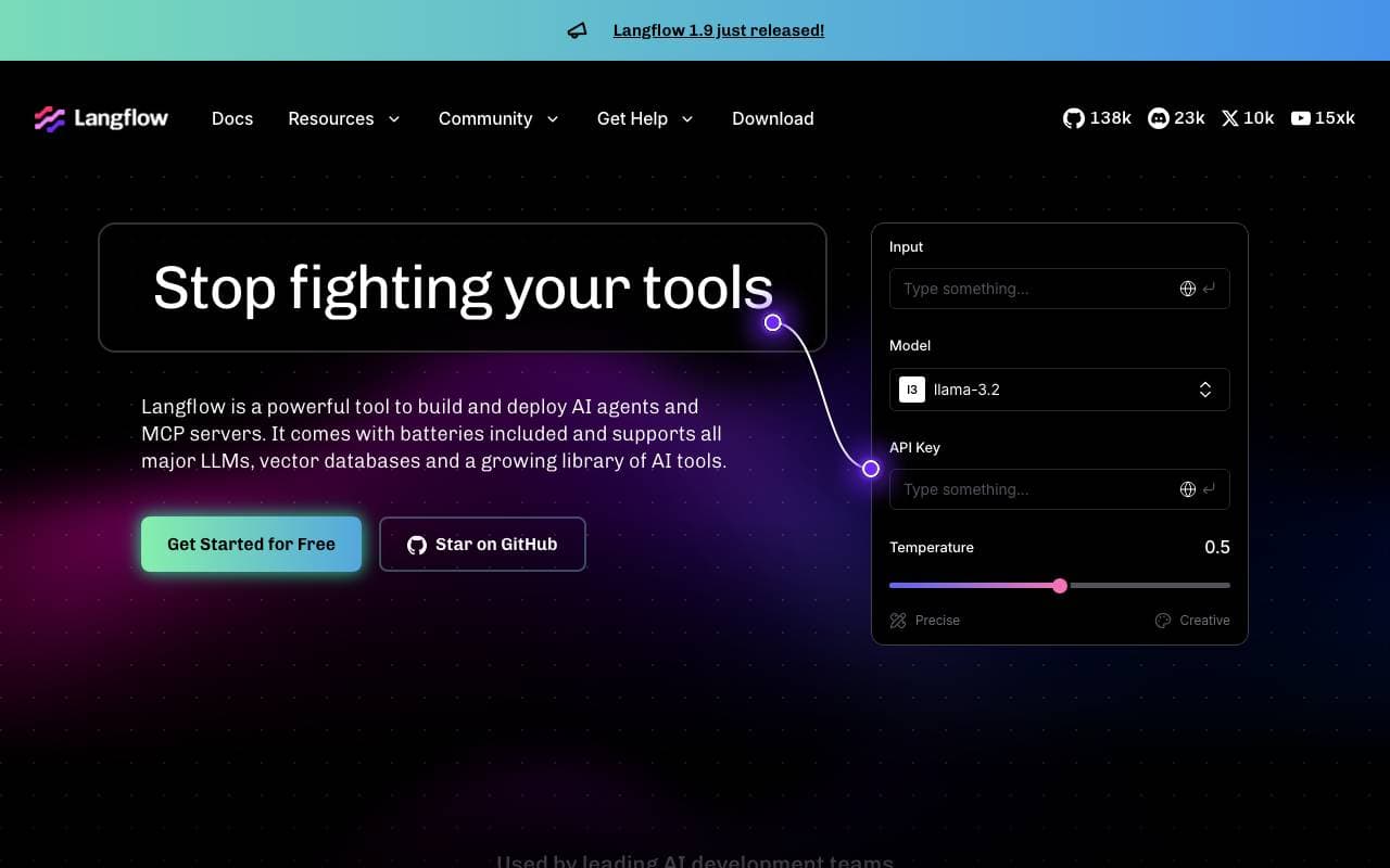 Langflow interface preview