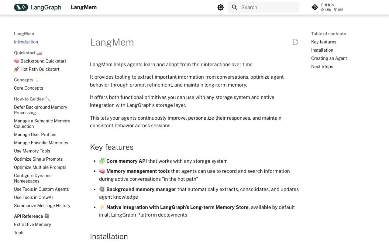 LangMem interface preview