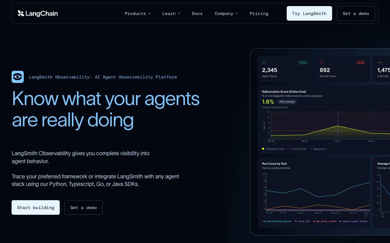 LangSmith interface preview