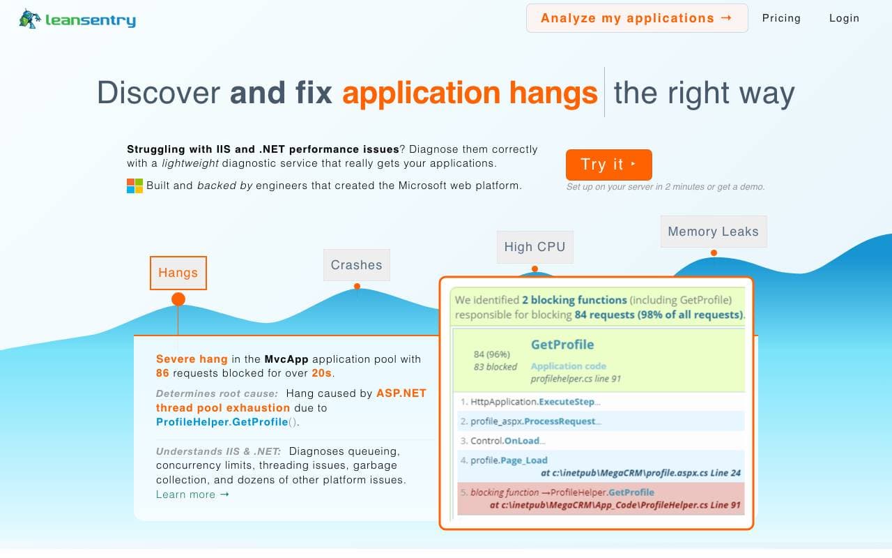 LeanSentry interface preview