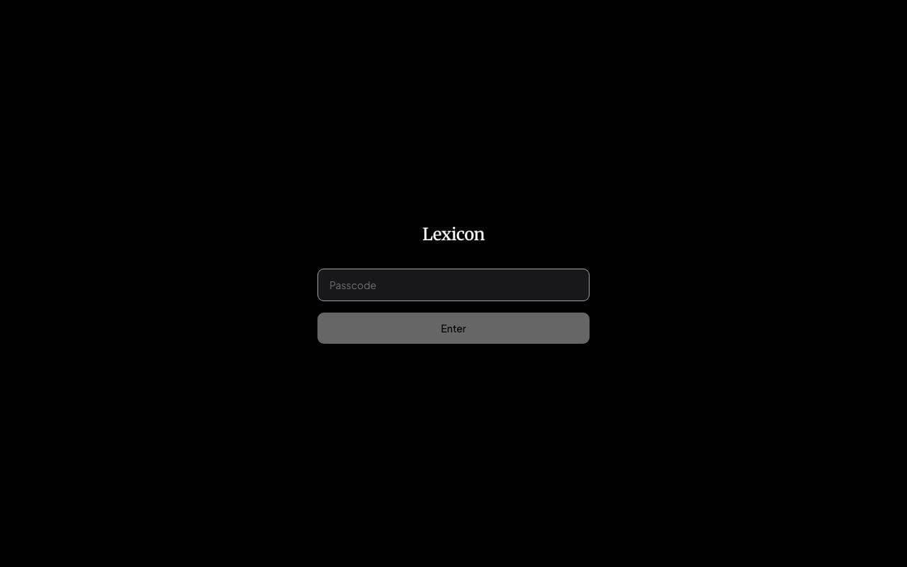 Lexicon interface preview