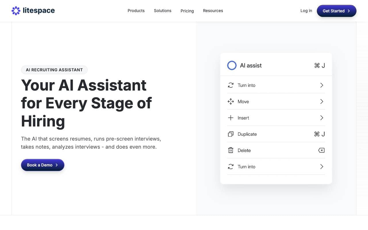 Litespace interface preview