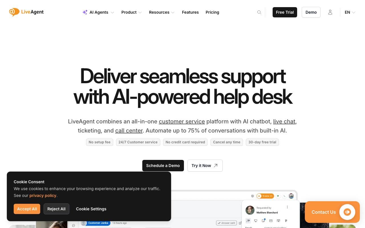 LiveAgent interface preview