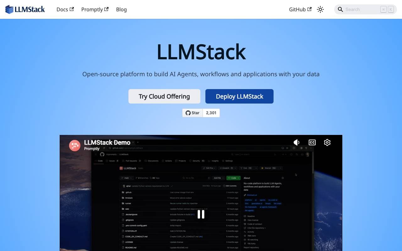 LLMStack interface preview