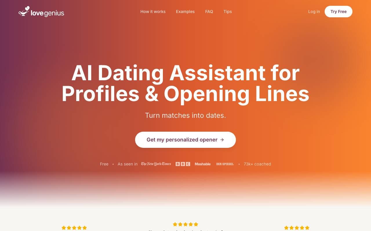 LoveGenius interface preview