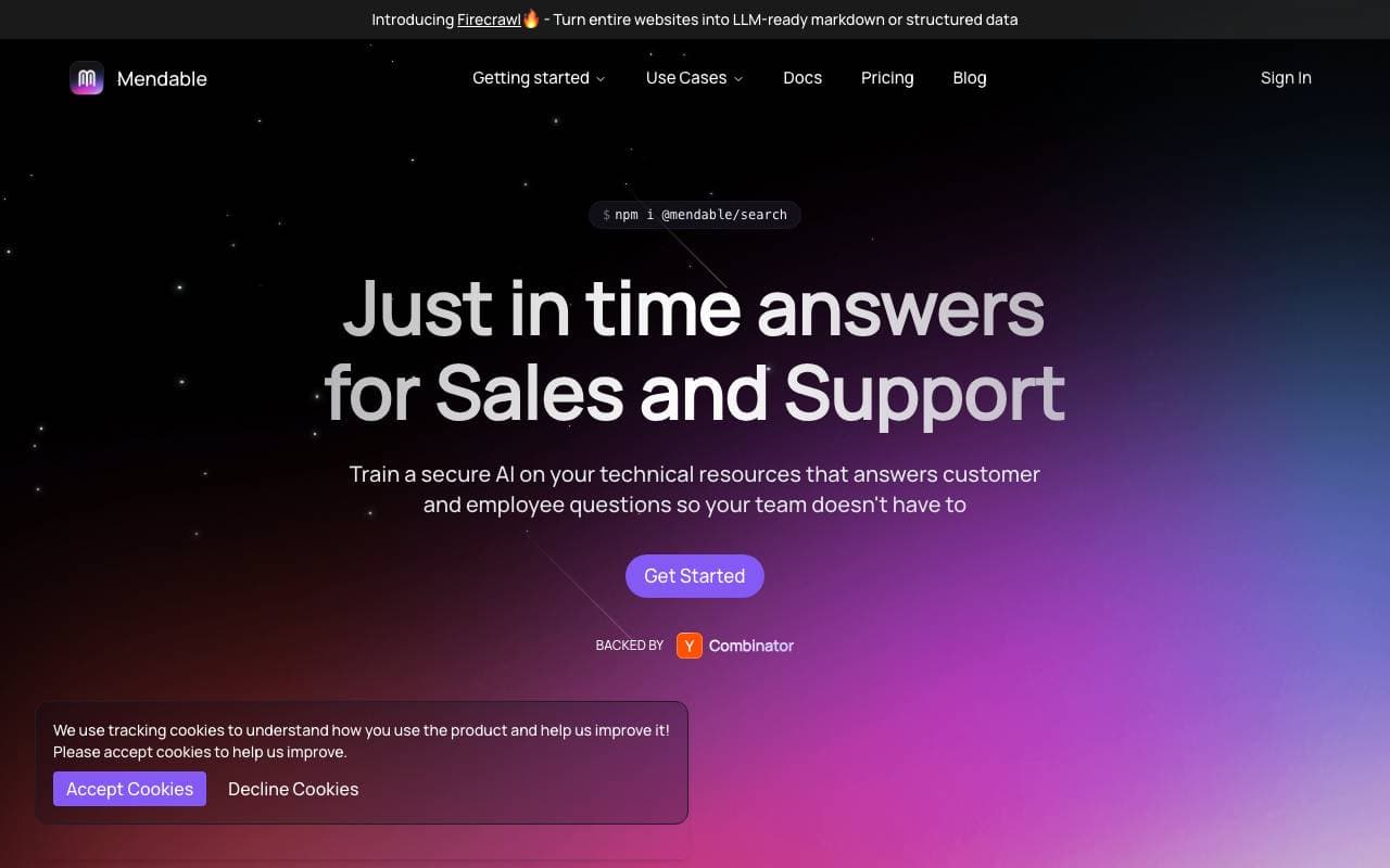 Mendable interface preview