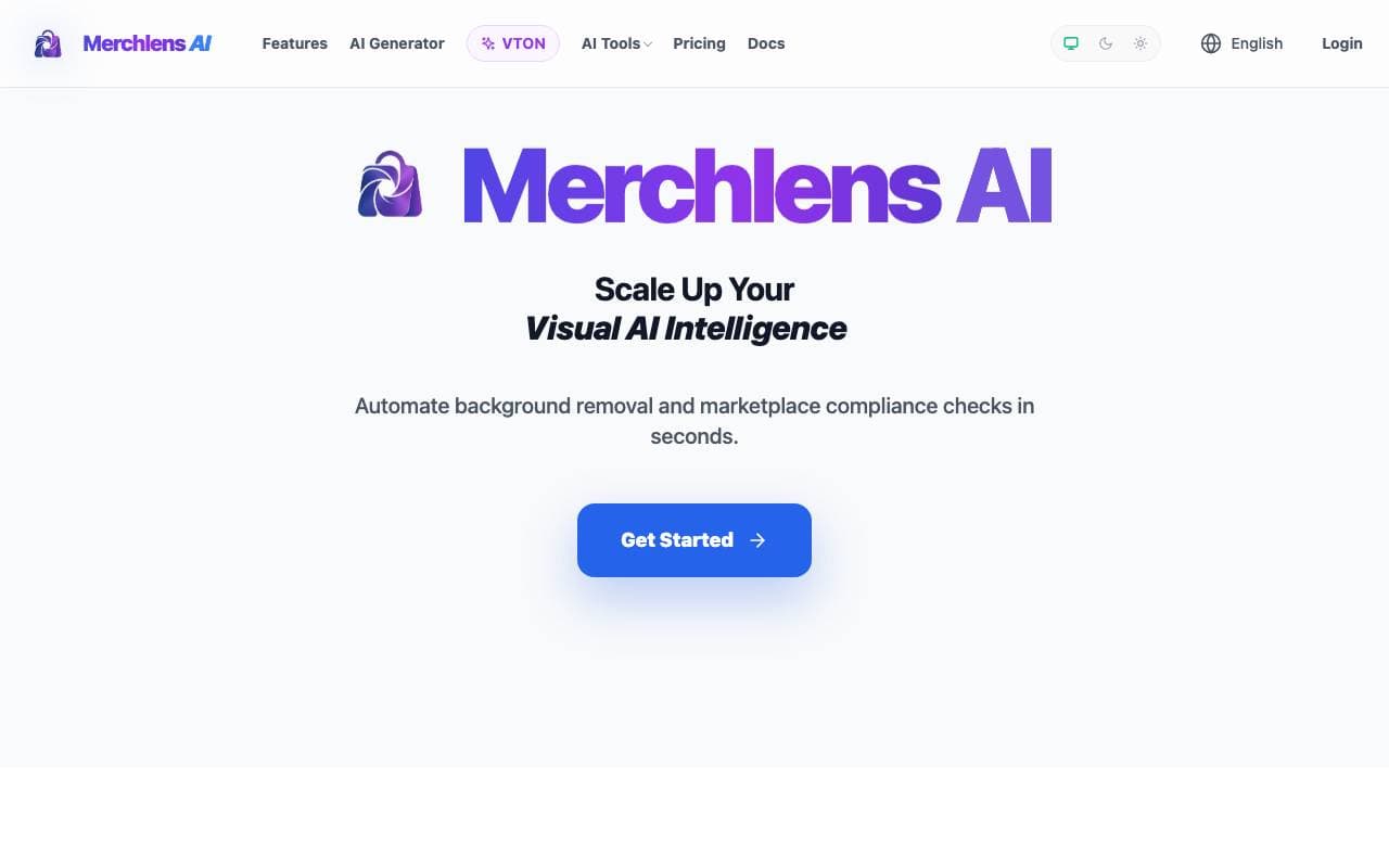 Merchlens interface preview
