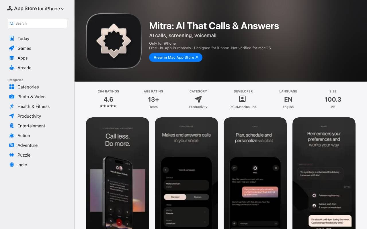 Mitra interface preview