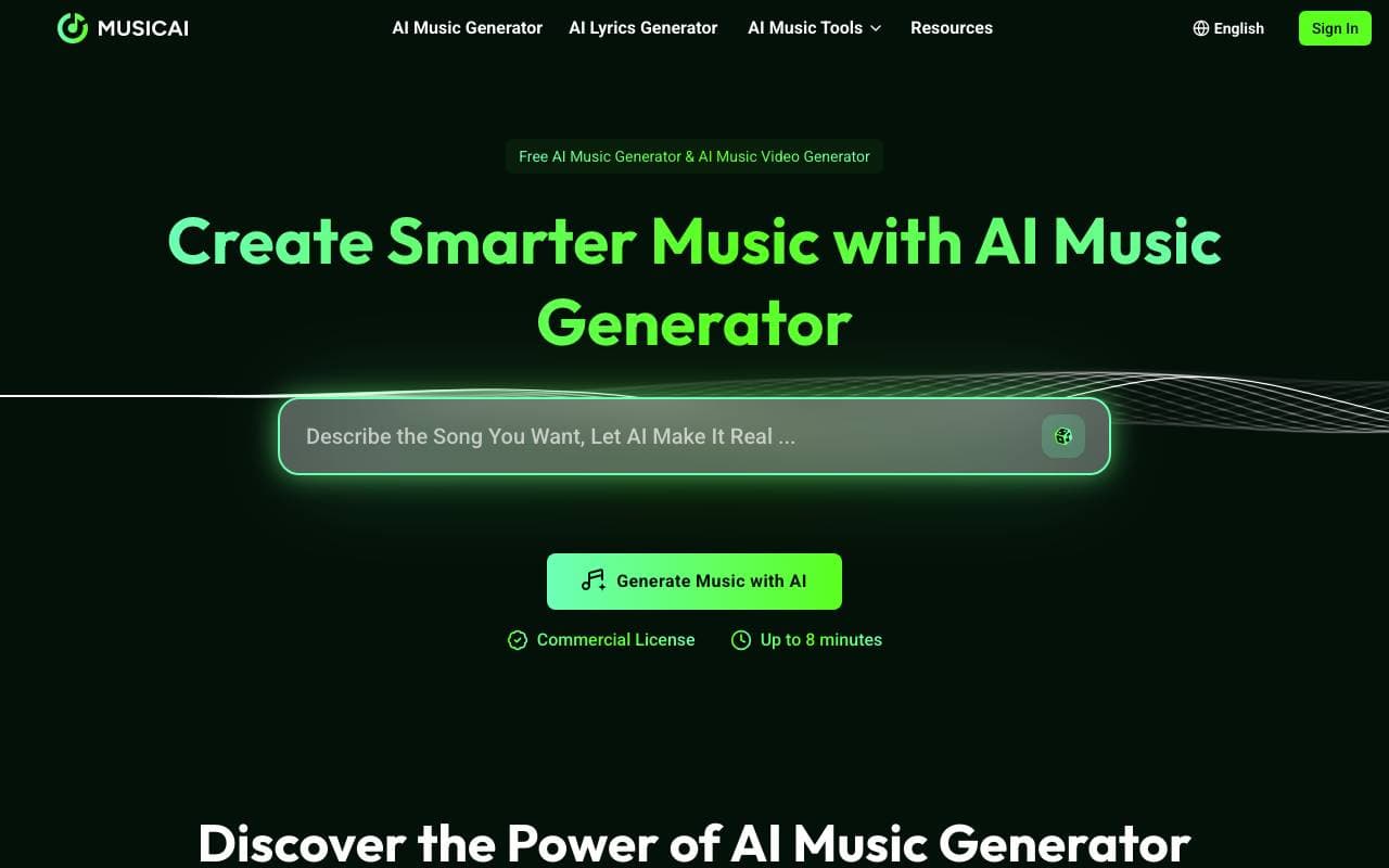 MusicAI interface preview