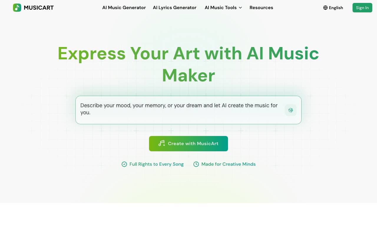 MusicArt interface preview