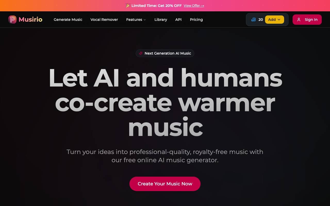 Musirio interface preview