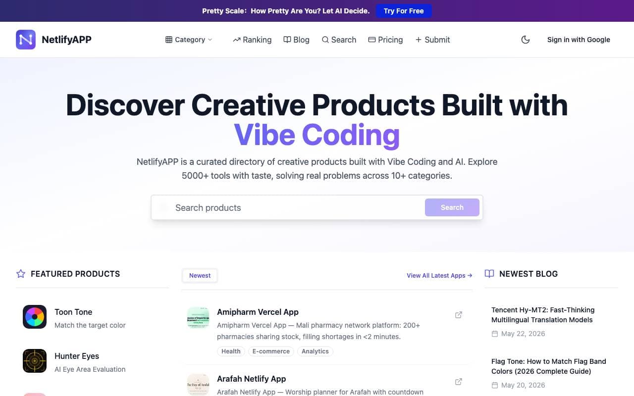 NetlifyAPP interface preview