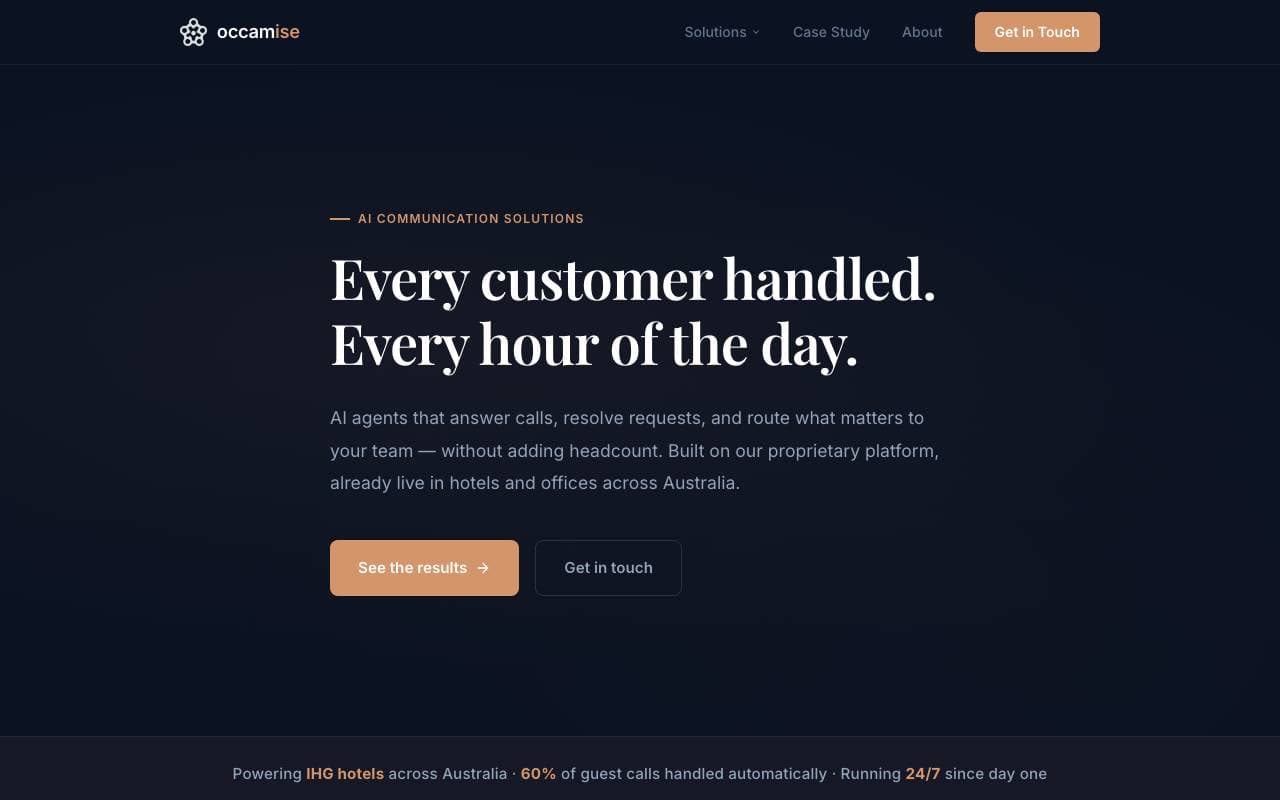 Occamise interface preview