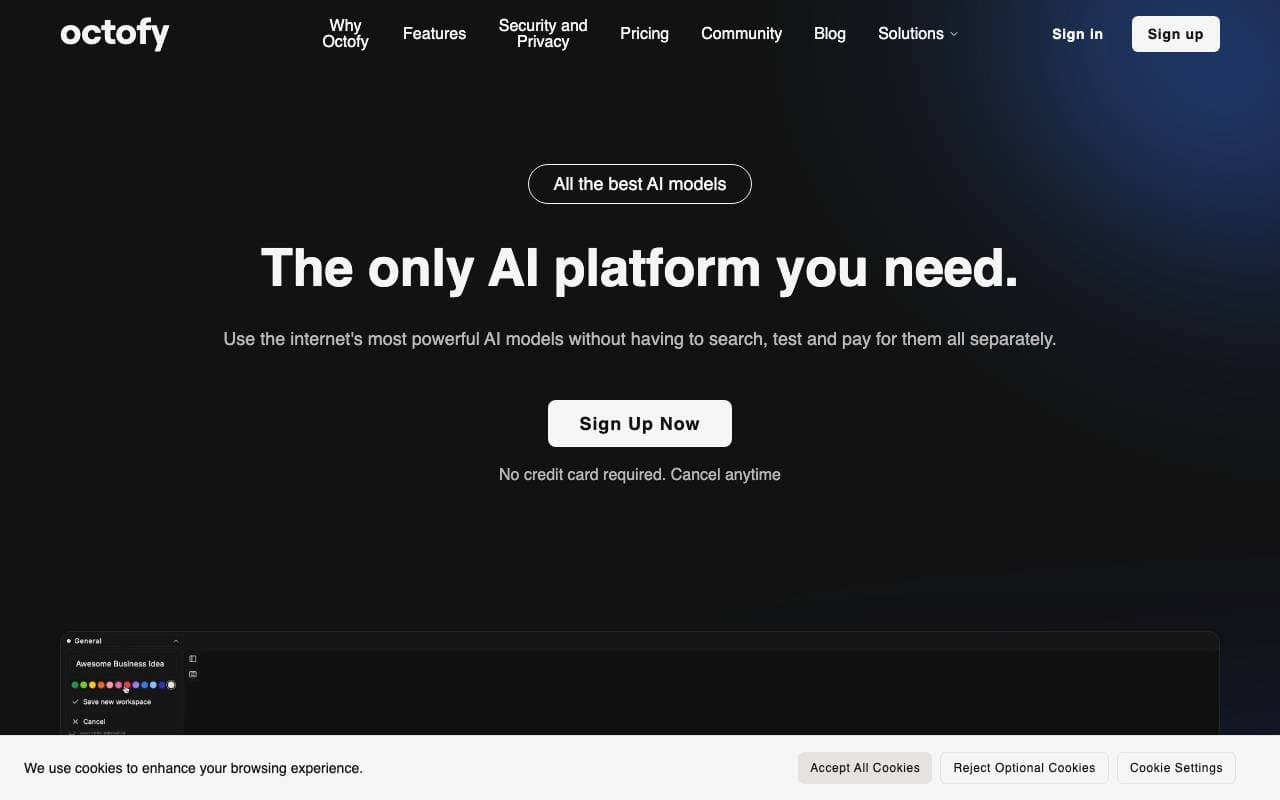Octofy interface preview