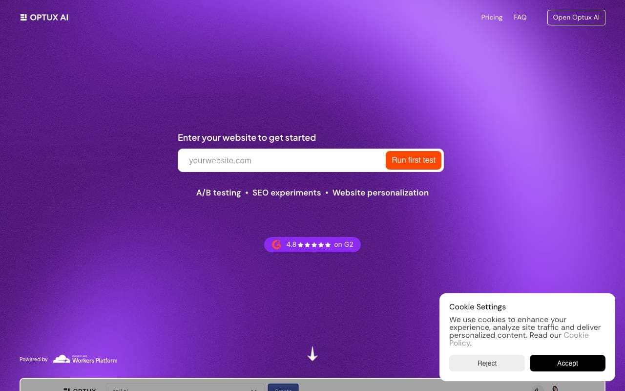 OPTUX interface preview