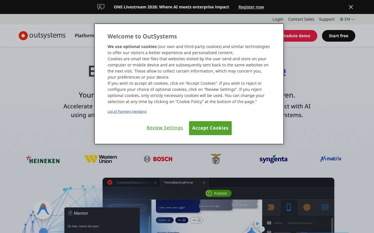 OutSystems interface preview