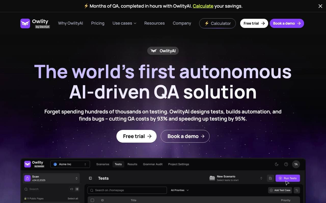 Owlity interface preview