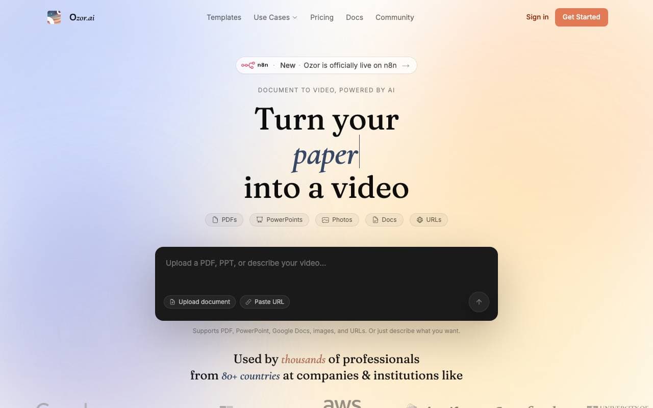 Ozor interface preview