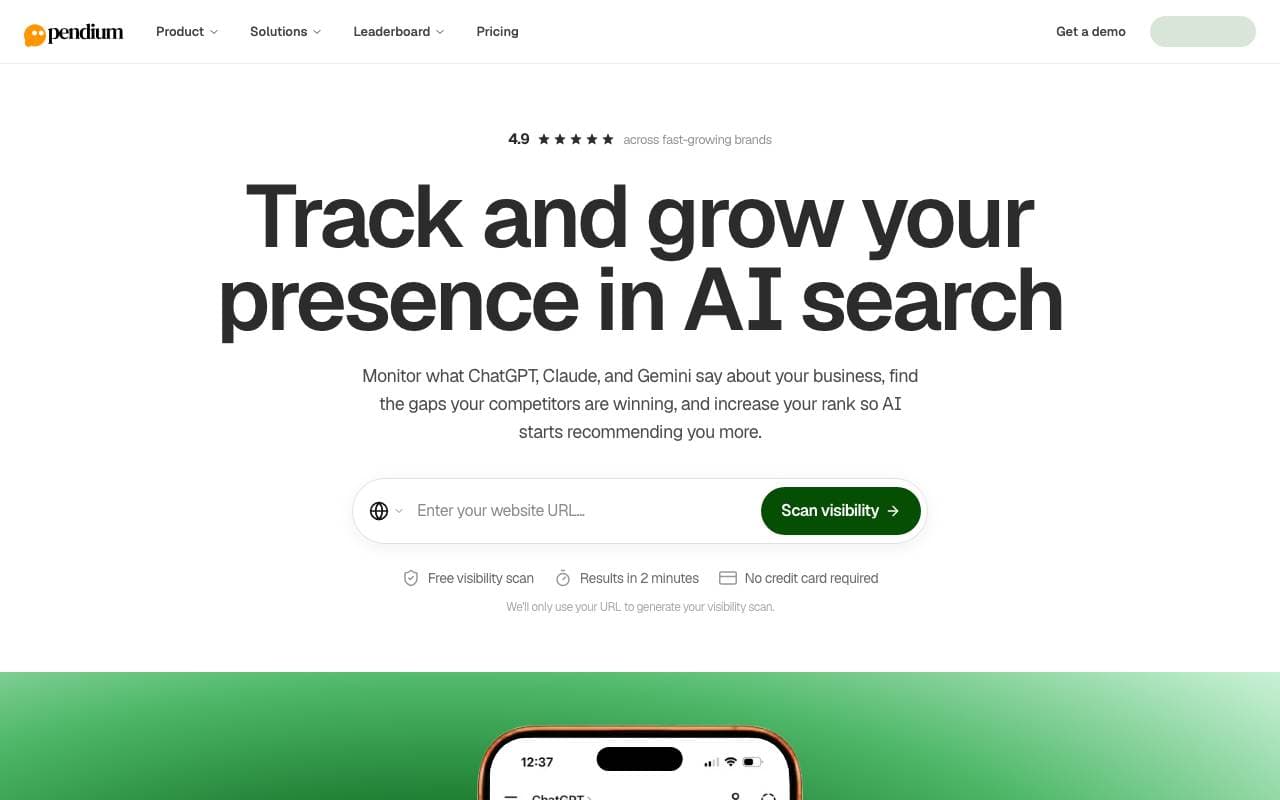 Pendium interface preview