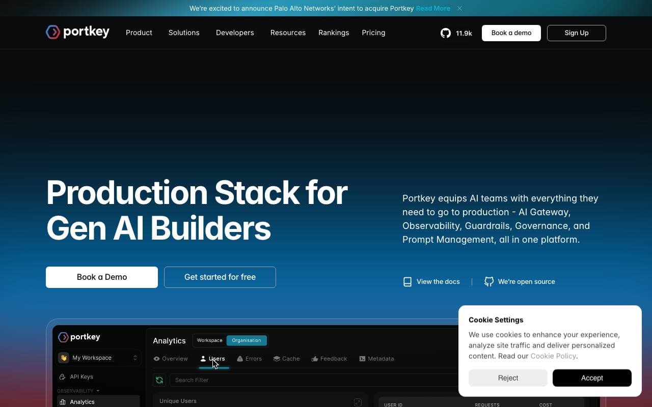 Portkey interface preview