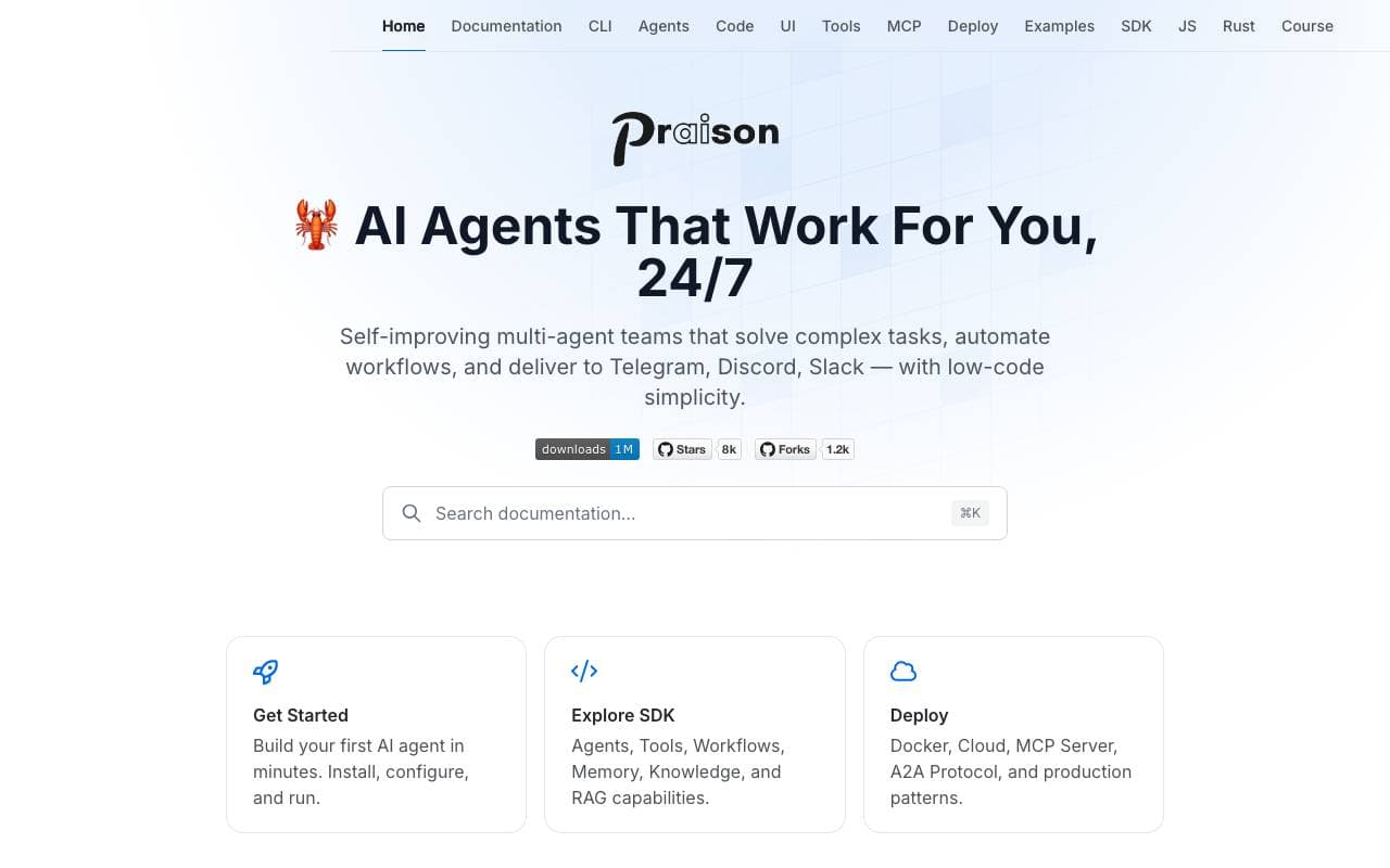PraisonAI interface preview