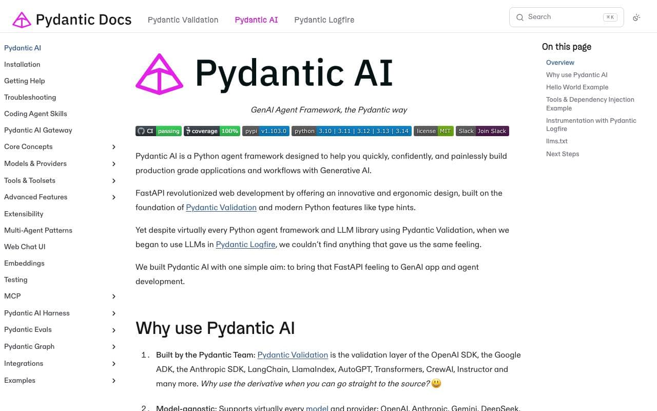 PydanticAI interface preview