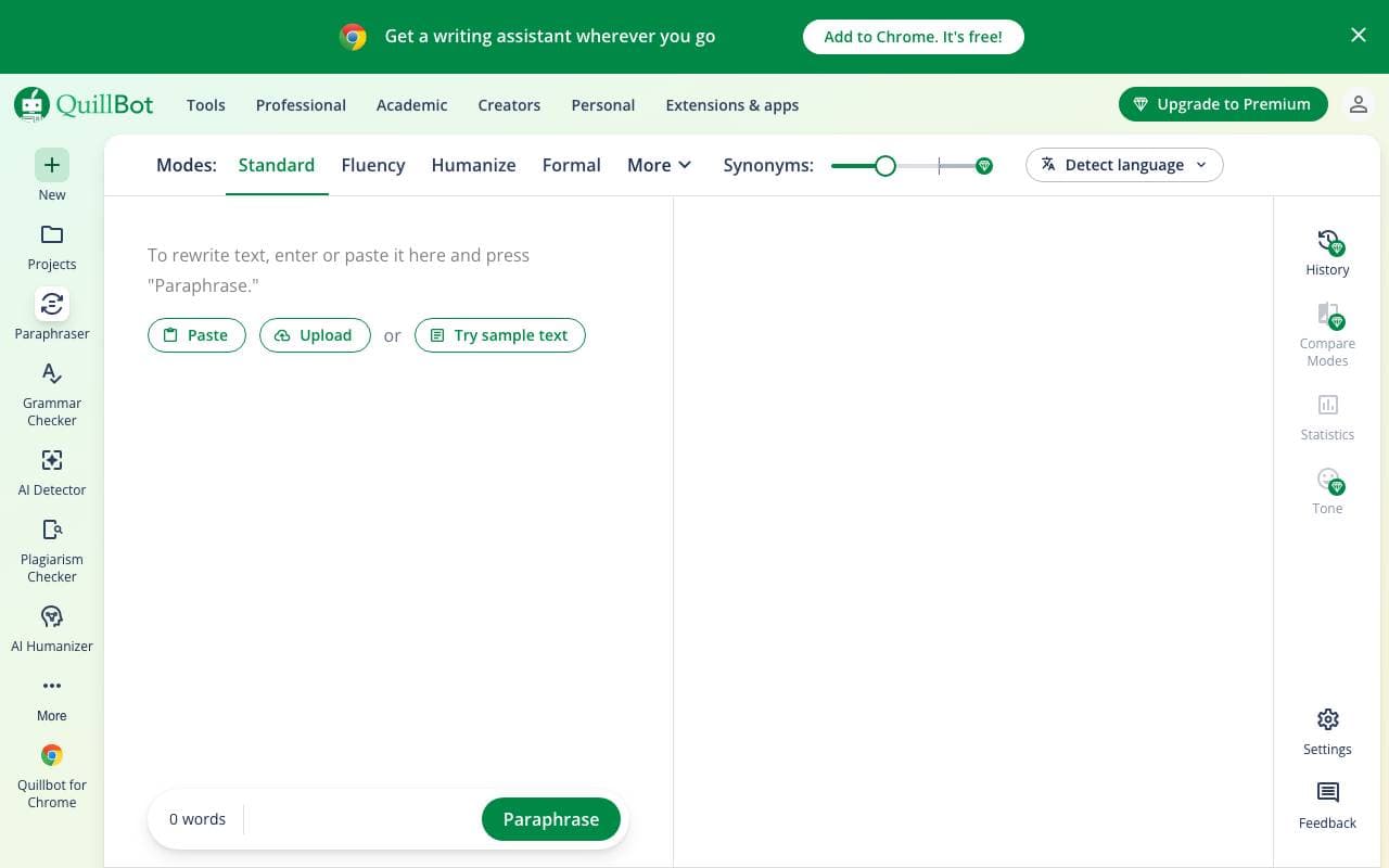 QuillBot interface preview