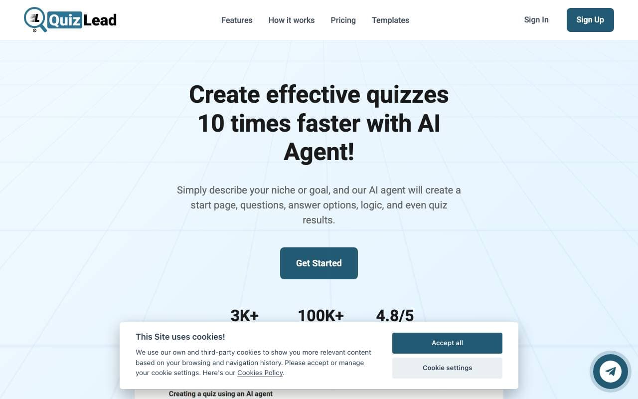 QuizLead interface preview