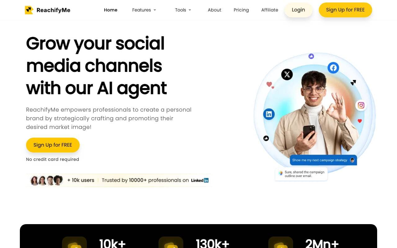 ReachifyMe interface preview