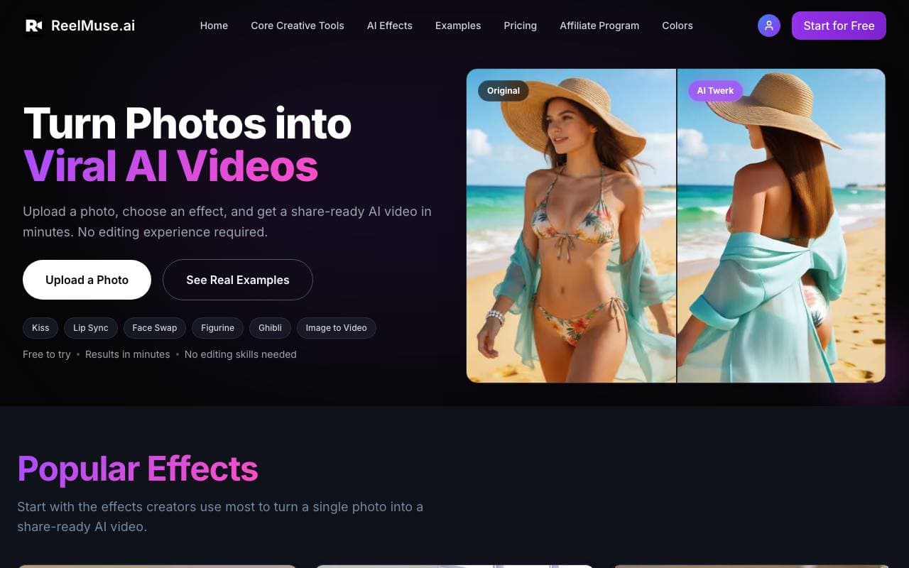 reelmuse interface preview
