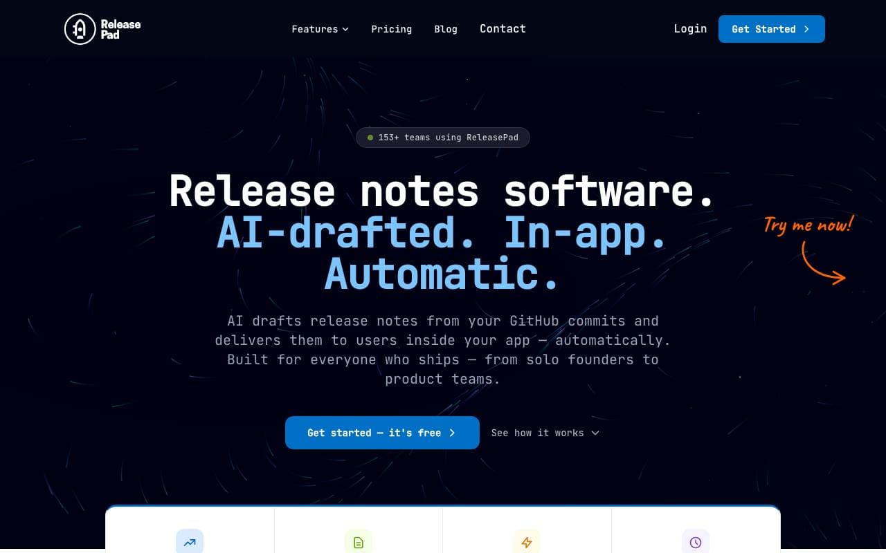 ReleasePad interface preview