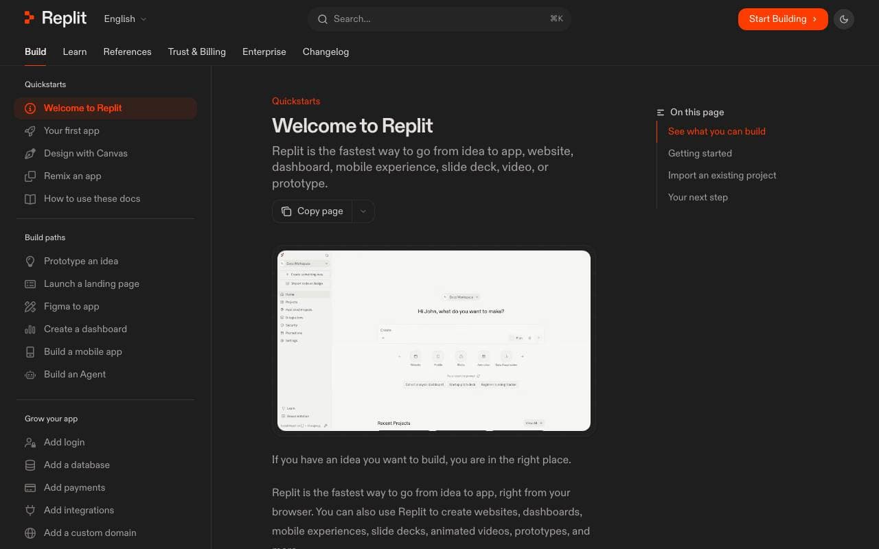 Replit interface preview