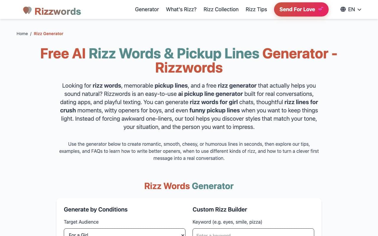 Rizzwords interface preview