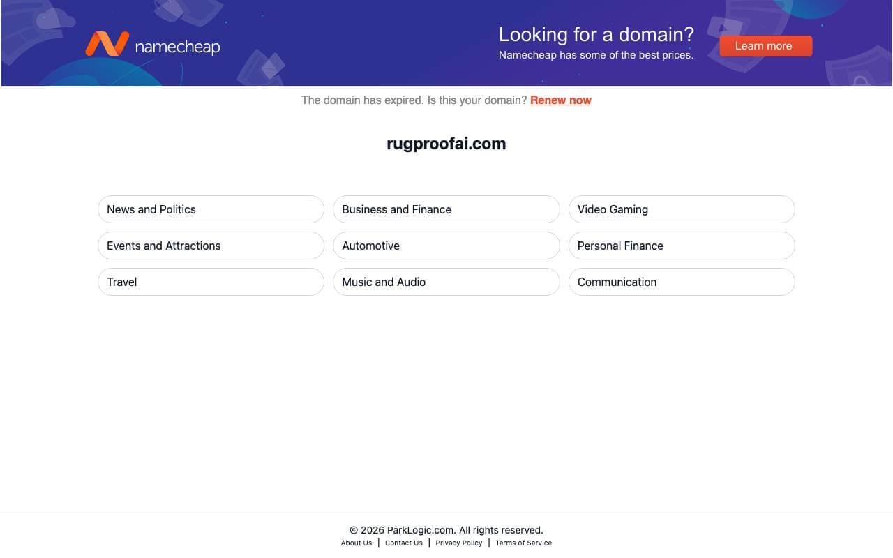 Rugproof interface preview