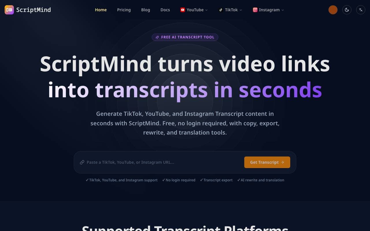 ScriptMind interface preview