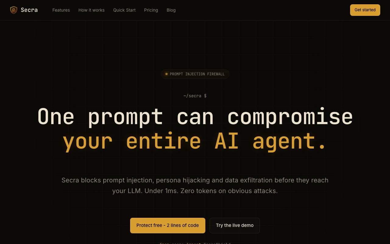 Secra interface preview