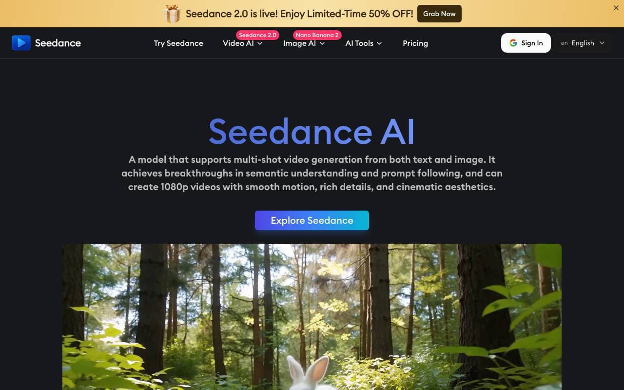 Seedance interface preview
