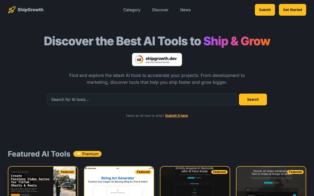ShipGrowth interface preview
