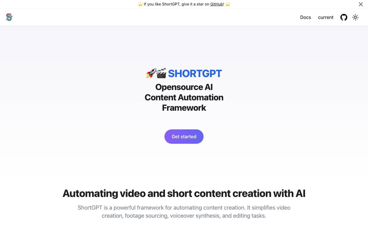 ShortGPT interface preview